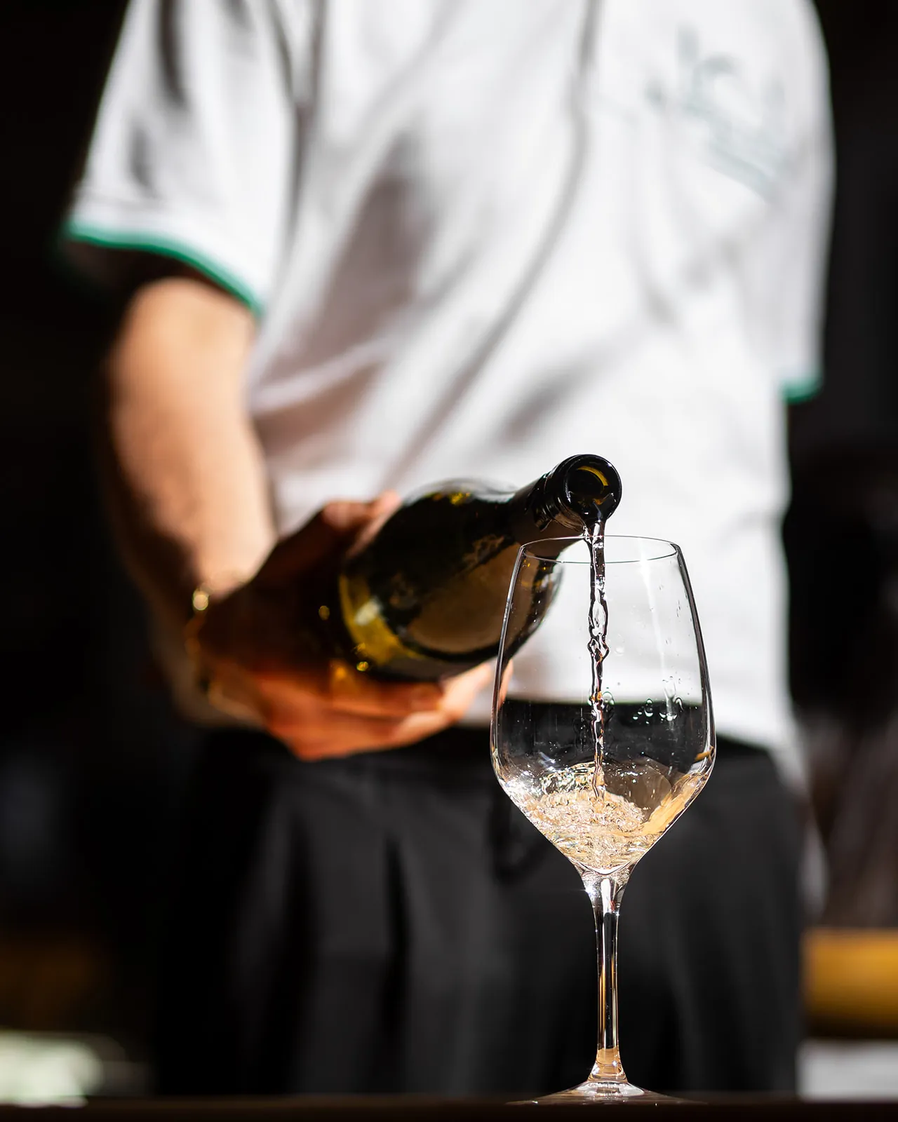 Wine poured at the table